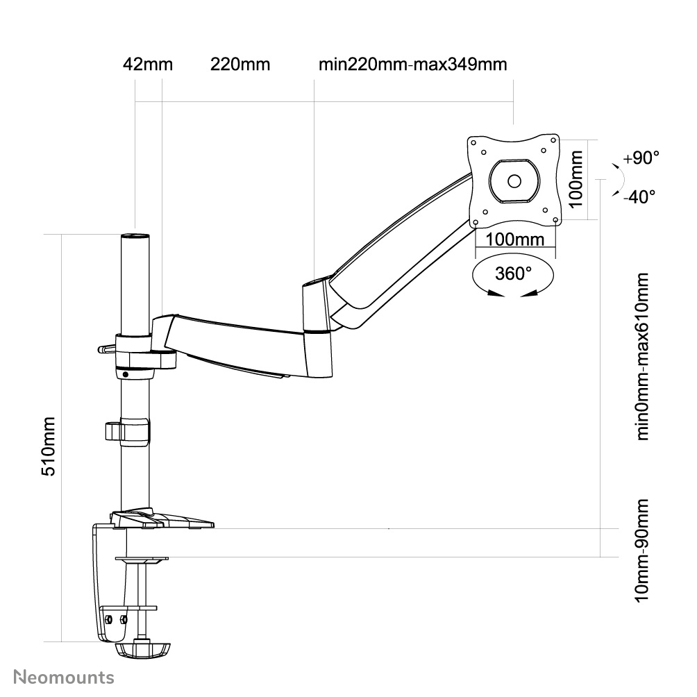 Supporto da scrivania Neomounts by Newstar per monitor